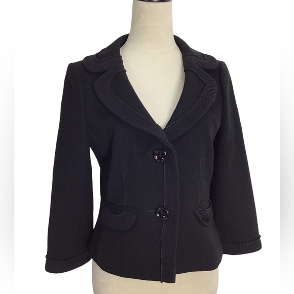 Ann Taylor Black Virgin Wool Blazer - Picture 1 of 10